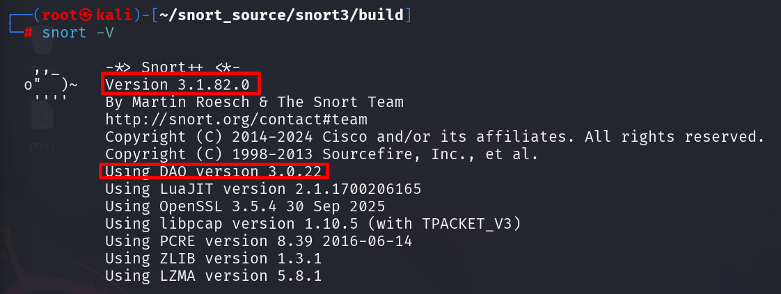 Snort 3 version output
