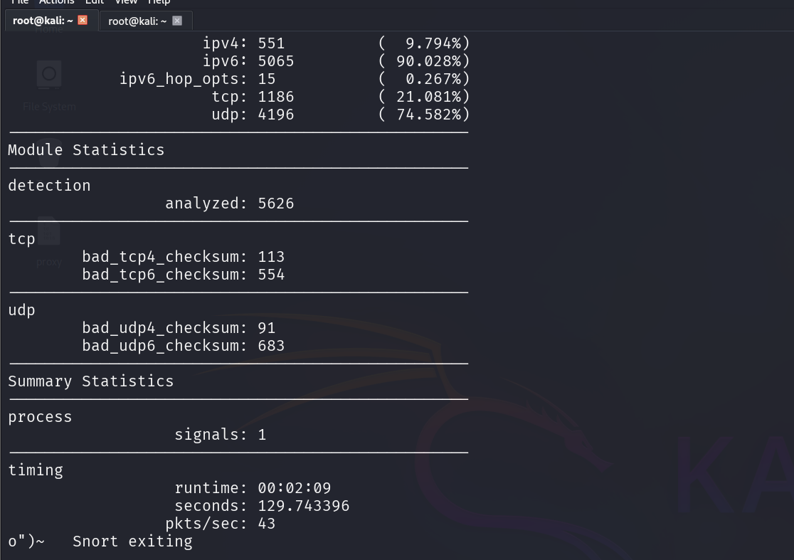 Snort running in packet dump mode on eth0 (part 2)