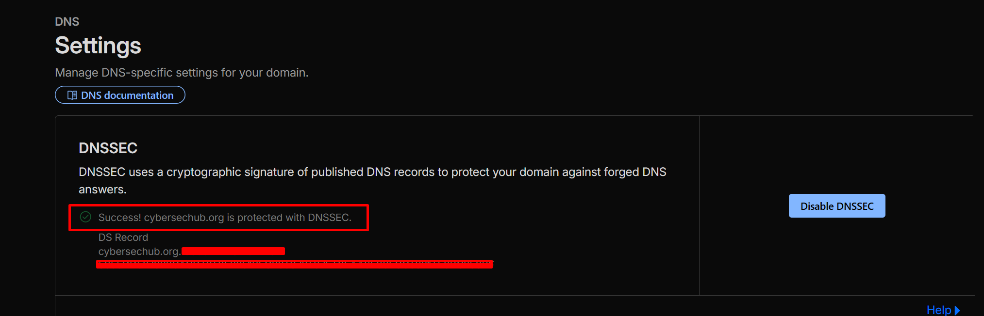Cloudflare DNSSEC enabled
