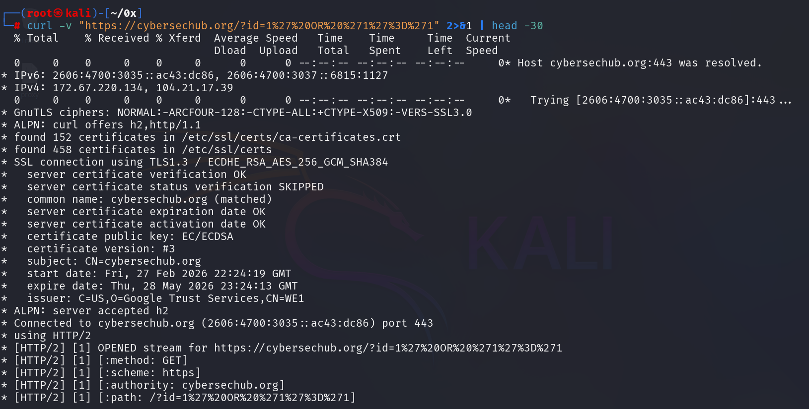 WAF test returning 200 on static site