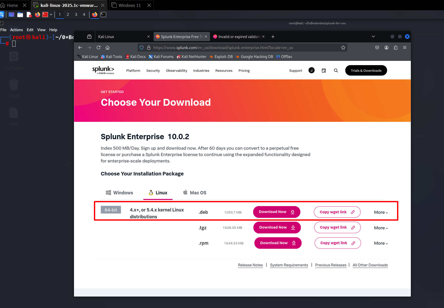 Splunk .deb download (p1)