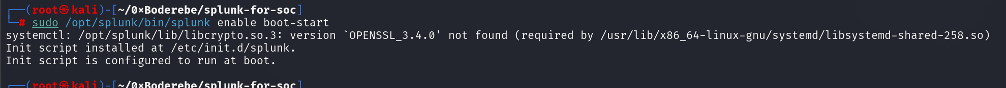 Splunk enable boot-start